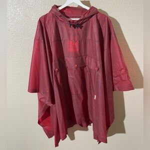 Hunter Burgundy Hooded Rain  Poncho